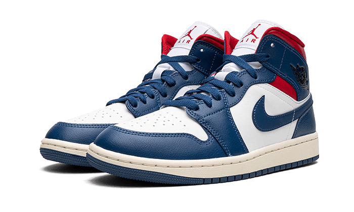 Air Jordan 1 Mid French Blue Gym Red - Addtocart®