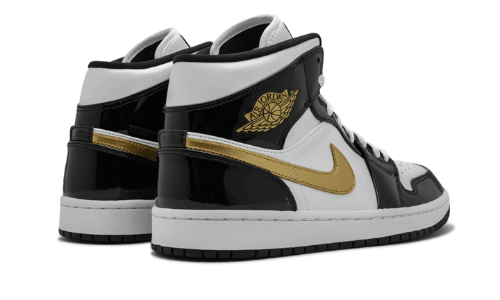 Air Jordan 1 Mid Patent Black White Gold - Addtocart®